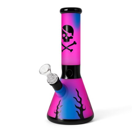 Бонг стеклянный c принтом «череп»